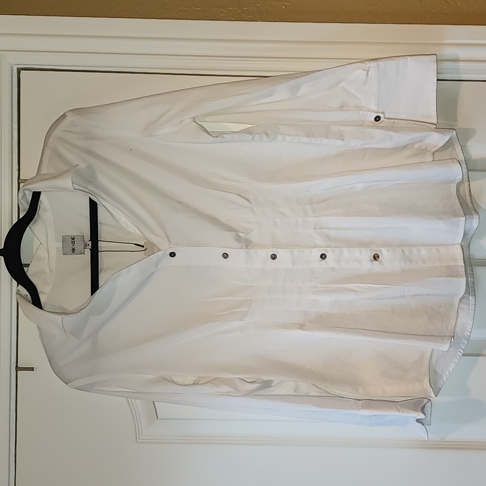 New NIC+ZOE White Long Sleeve Blouse, NWT, Size Medium - Picture 5 of 11